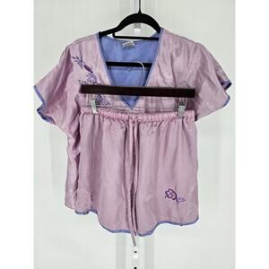 Vintage 1990s Premier Intimates Womens Sz M Satin Pajama Set Light Purple